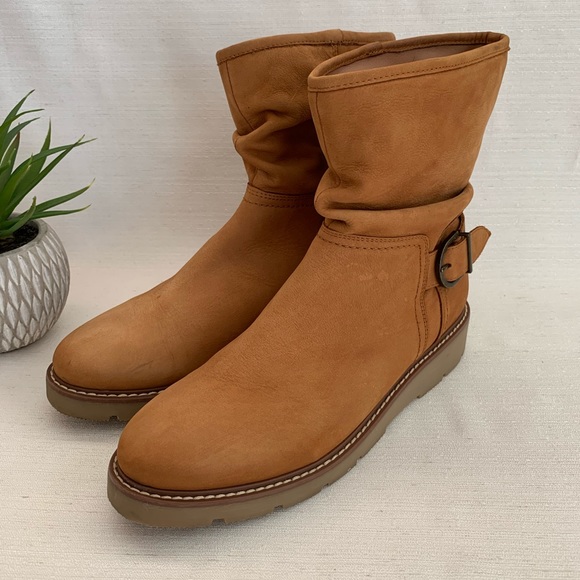 NEXT Forever Comfort Tan Leather Ruched Ankle Buckle Boots Woman’s EU41 US - Picture 6 of 11